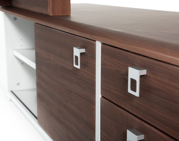 Detalle mueble auxiliar de la mesa direccion serie Líder